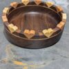 Holzschüssel aus Nussholz mit Herzen 28 cm