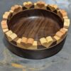 Holzschüssel aus Nuss mit Herzdekoration 25 cm