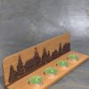Adventskranz aus Eichen-Holz mit Weihnachtsstadt
